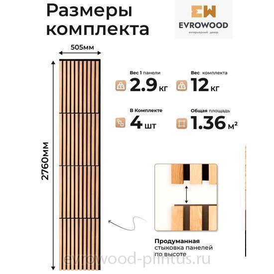 Модульная панель MSP 02, шпон Дуб Сонома на чёрном