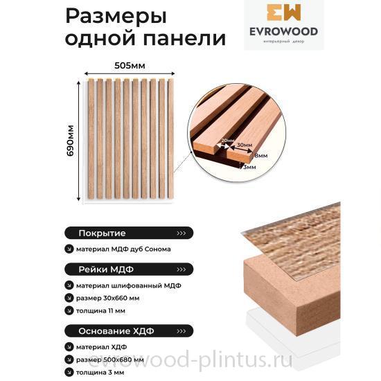 Модульная панель MSP 04, дуб Сонома на белом
